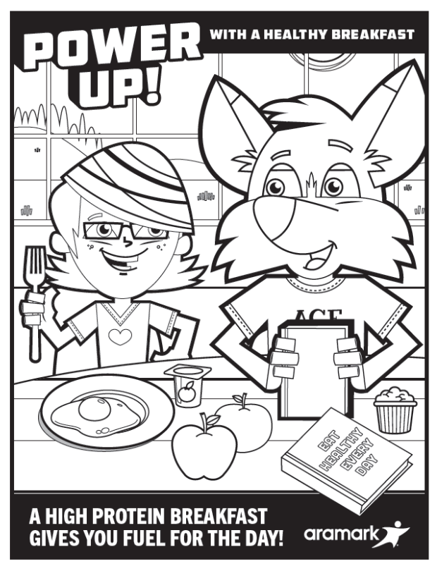 Fox and person coloring book page
